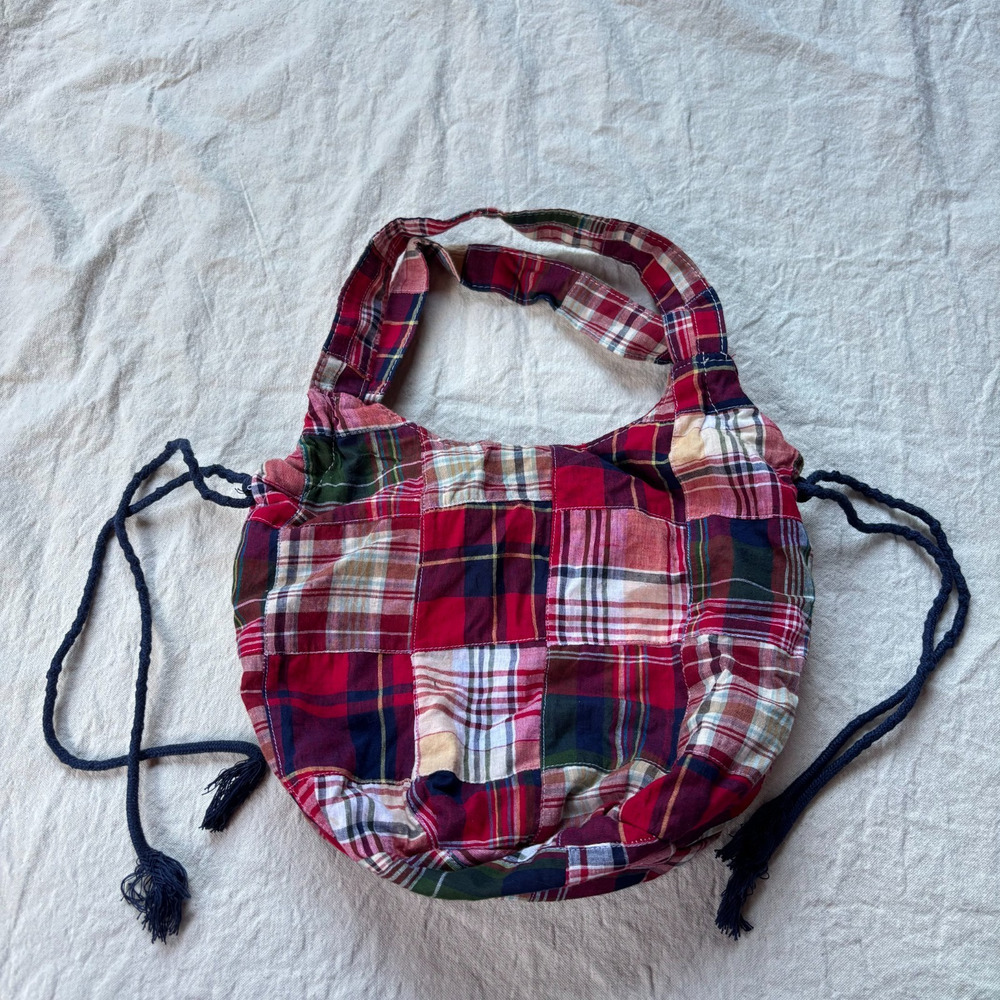 Vintage Walt Disney World Patchwork Madras Hobo Bag Mickey - Picture 3 of 7